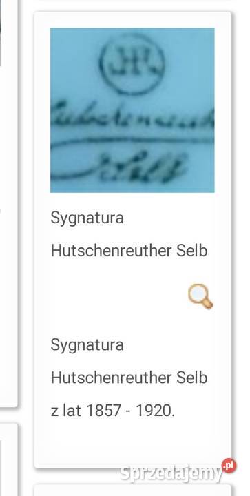 Hutschenreuther Selb Bavaria
oddział Abteilung Pabianice sprzedam