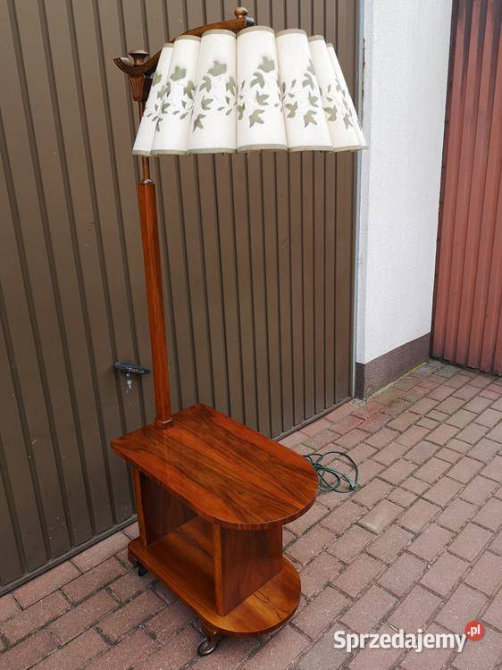 Lampa Stojąca Art Deco Renowacji Orzech Stara Swarzędz