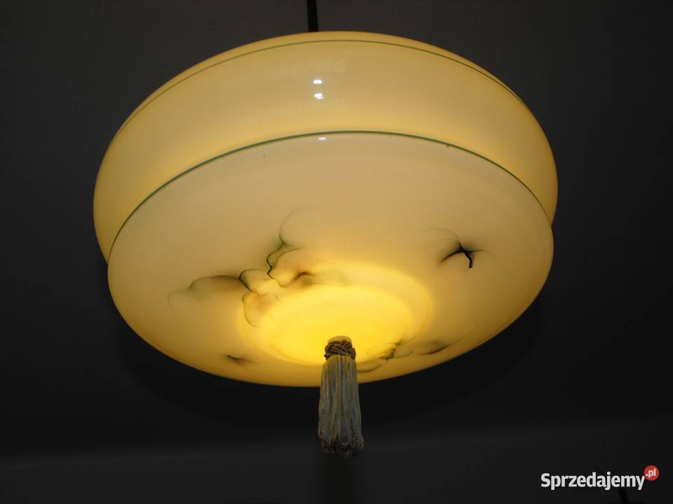 Wisząca lampa Art Deco ładny duży klosz Skierniewice