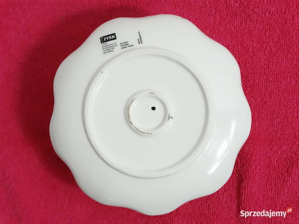 Ceramiczny świecznik JYSK nakrapiany z rączką Biłgoraj