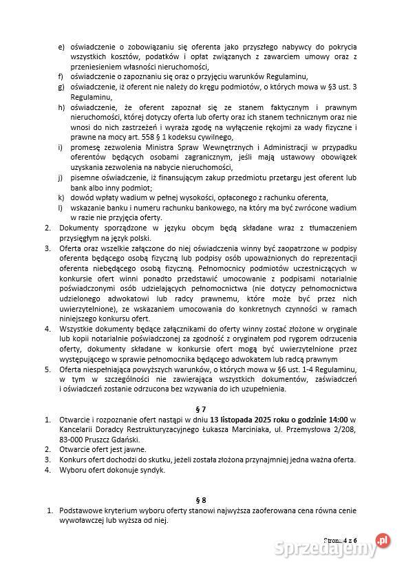 Syndyk sprzeda nieruchomość w miejscowości Jankowice