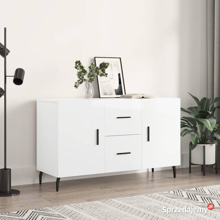 Komoda biała z połyskiem 100x36x60 materiał Warszawa