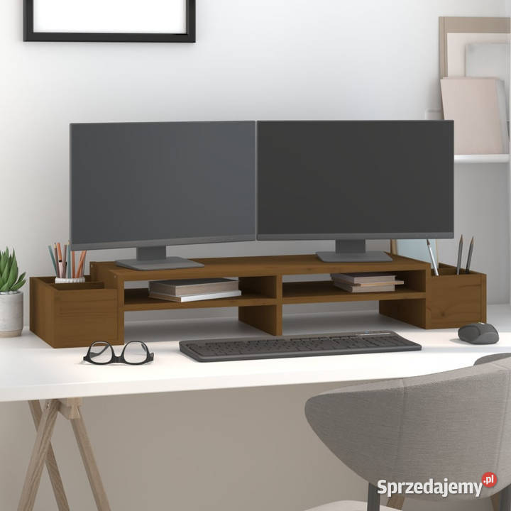 Podstawka na monitor miodowy brąz 100x275x15 mazowieckie Warszawa