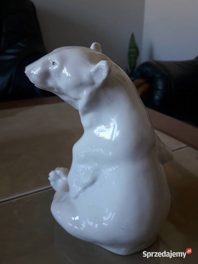 Porcelanowy niedżwiedz LZFI GIKI LOZ ZSRR lata Janów Lubelski
