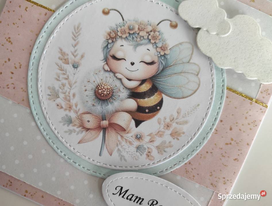 Kartka ręcznie robiona na urodziny roczek Łódź