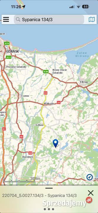 Działka budowlana niedaleko jeziora Sypanica