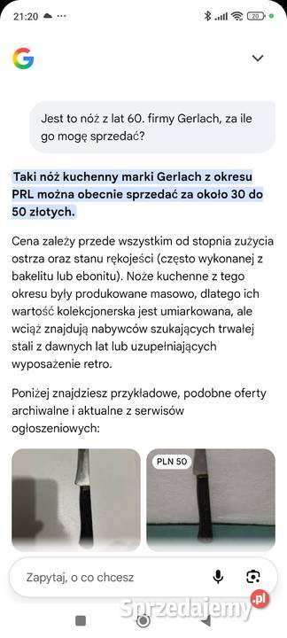 Nóż kuchenny PRL Kielce