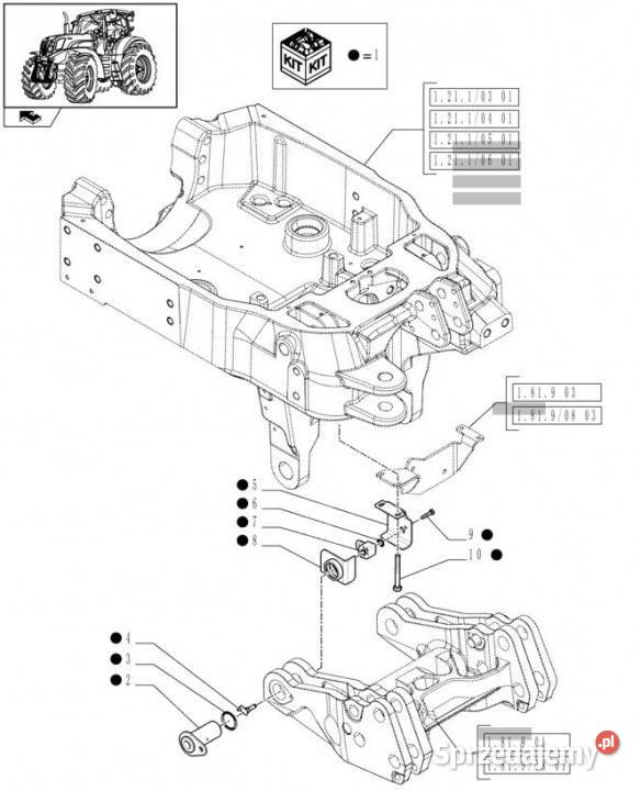 Holland T6010 Wspornik 87731101