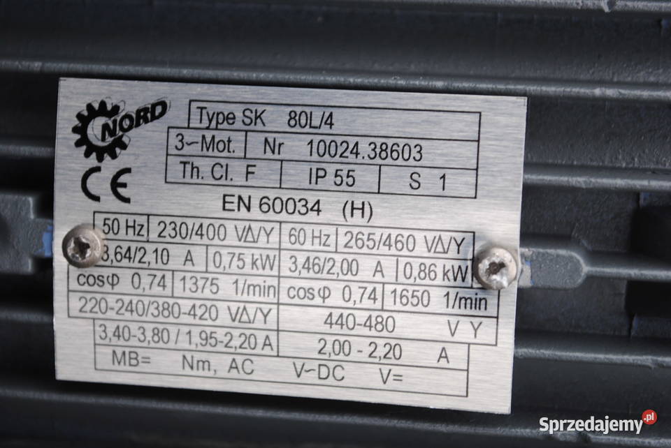 Motoreduktor 075kw 28obrmin NORD sprzedam