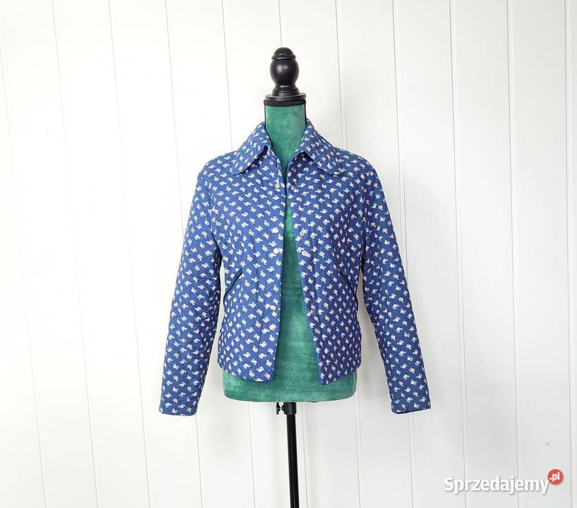 Krótka kurta wiosenna vintage M 38 granatowa Inny rodzaj Szczecin