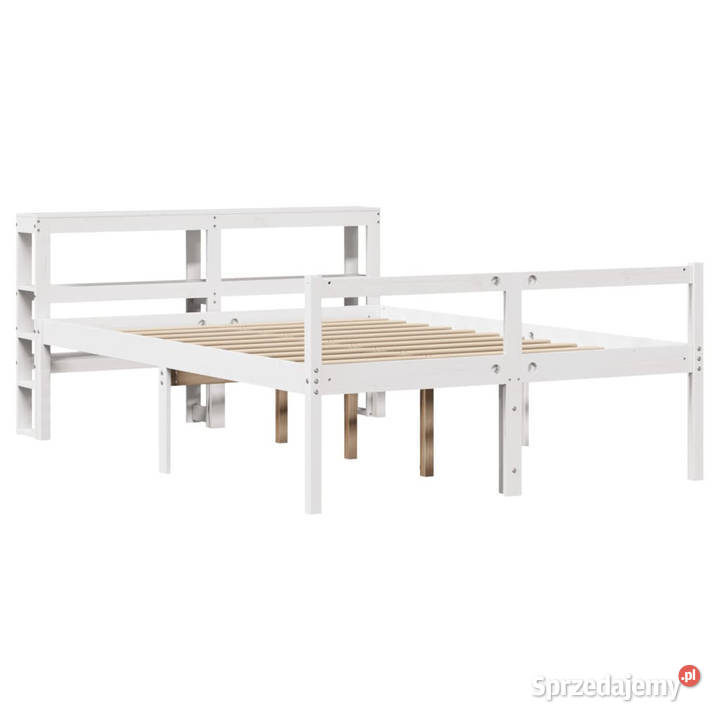 Łóżko seniora z wezgłowiem białe sosnowe 150x200 sprzedam
