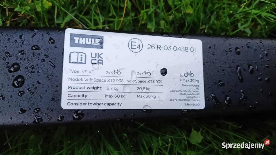 Bagażnik na Hak Thule VeloSpace XT 939 black śląskie Kalna