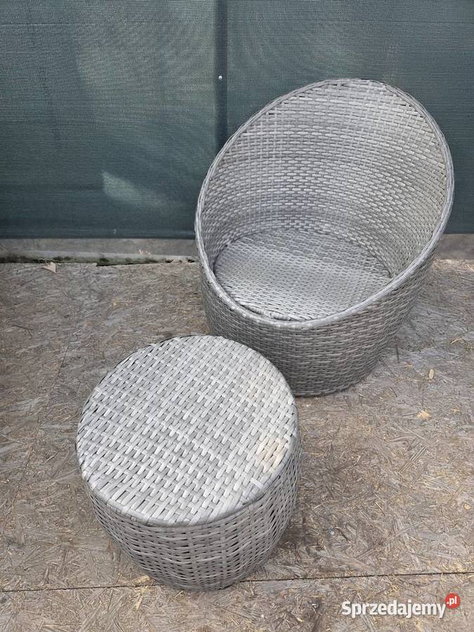 Meble do ogrodu fotel beczka plus stolik Wschowa sprzedam