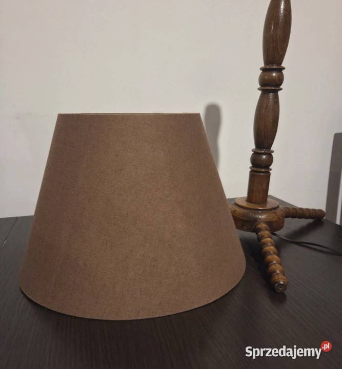 Lampa drrewniana vintage PRL Poznań