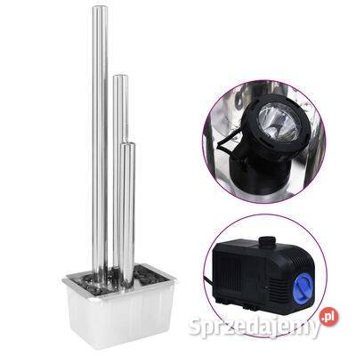 vidaXL Fontanna ogrodowa srebrna 48x34x153 stal mazowieckie Warszawa