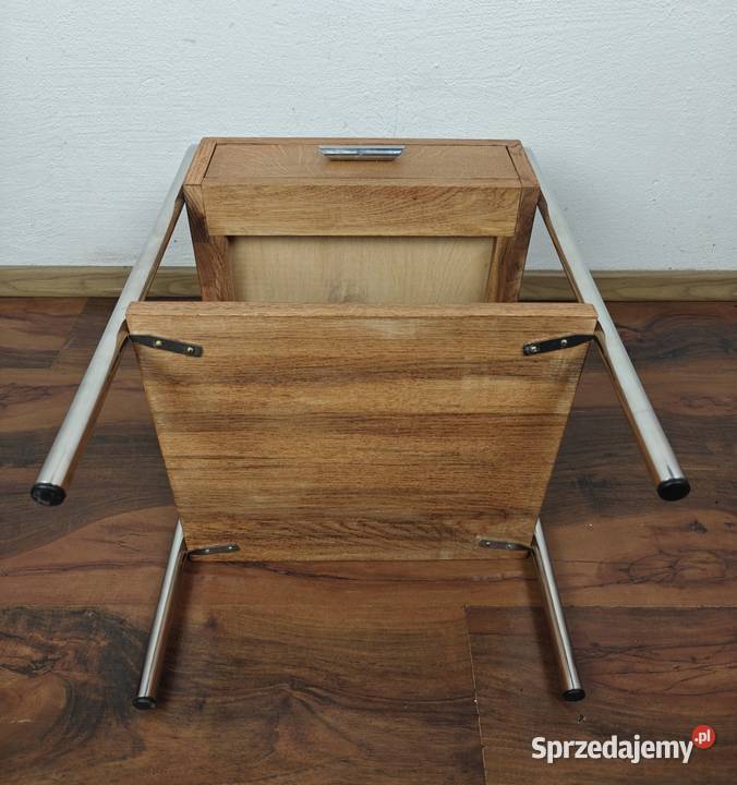 Szafka nocna lity dąb chrom teak Bauhaus Art Warszawa