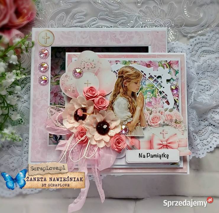 Kartka komunijna dziewczynki Mszana Dolna