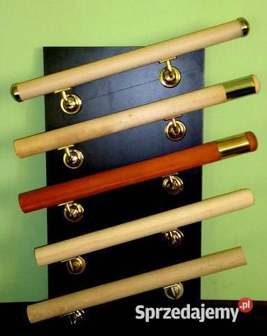 Poręcz drewniana omega okrągła Pochwyt złoto Lubań