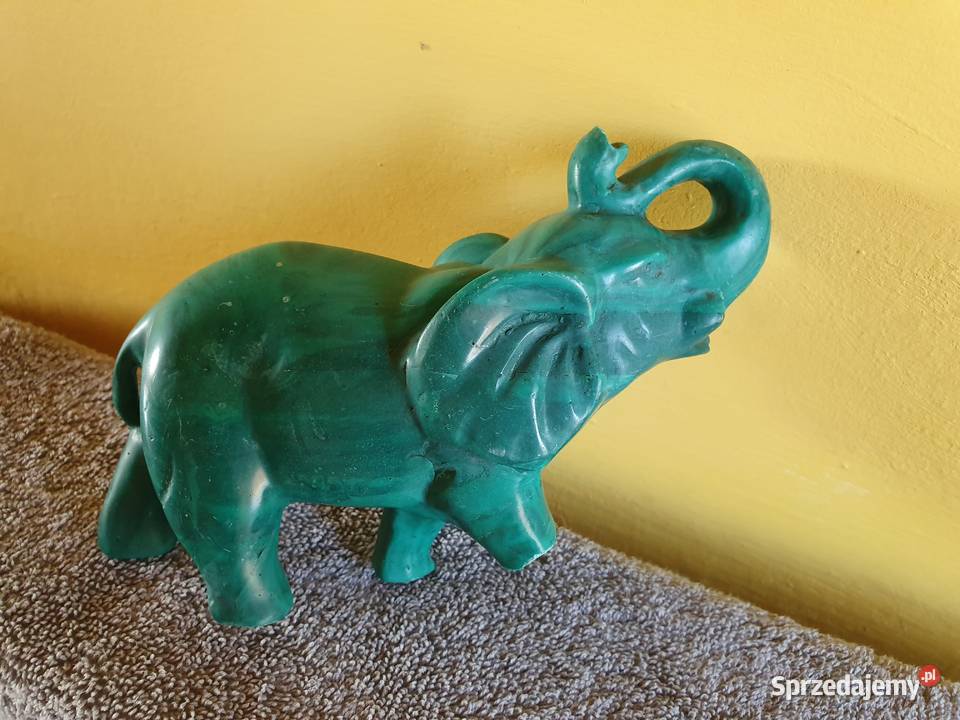 Figurka słonia z malachitu śląskie Myszków
