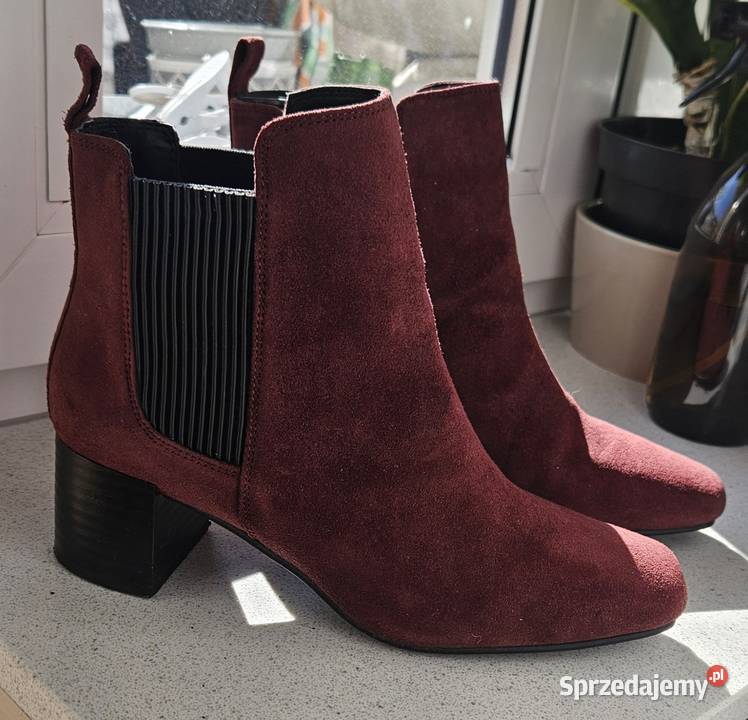 Skórzane botki sztyblety Zara 38 Opole