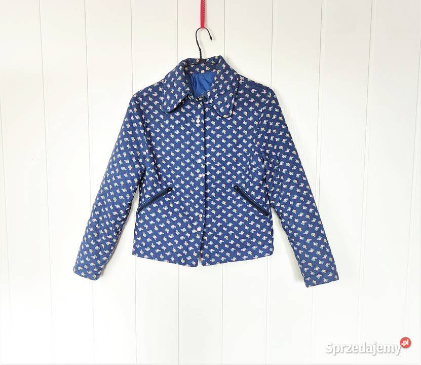 Krótka kurta wiosenna vintage M 38 granatowa