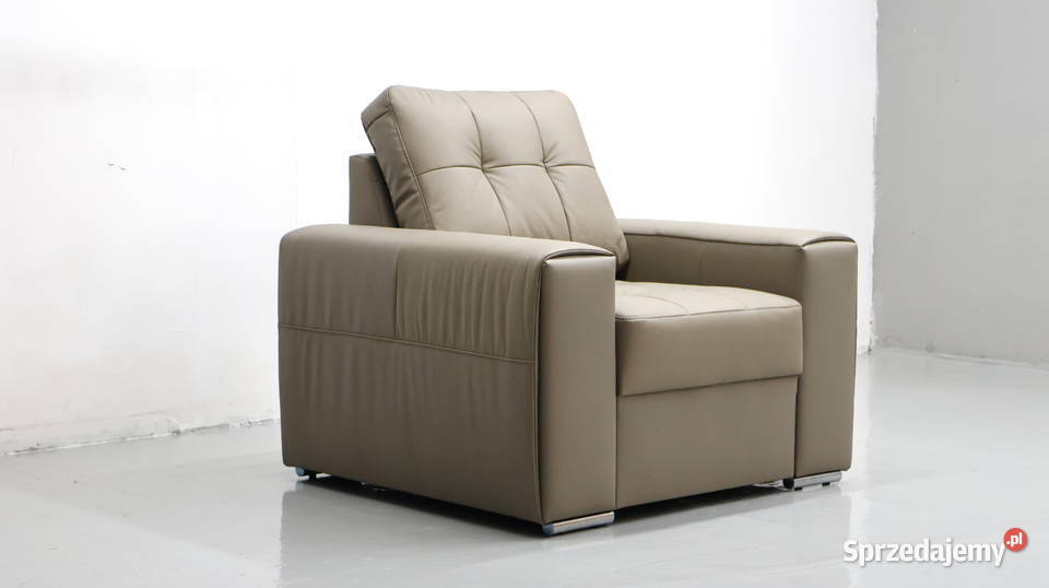 FOTEL SKÓRA naturalna MADRAS 4119 popielata wielkopolskie Poznań