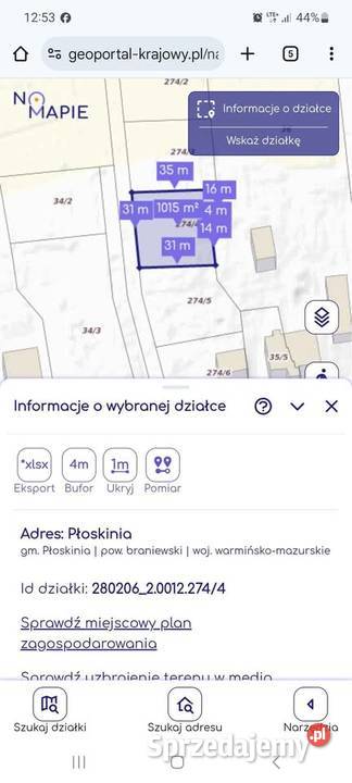Działka z WZ Media Projekt Płoskinia sprzedam