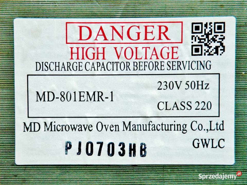 Transformator HV 800 W MD801EMR1 z mikrofalówki Bydgoszcz