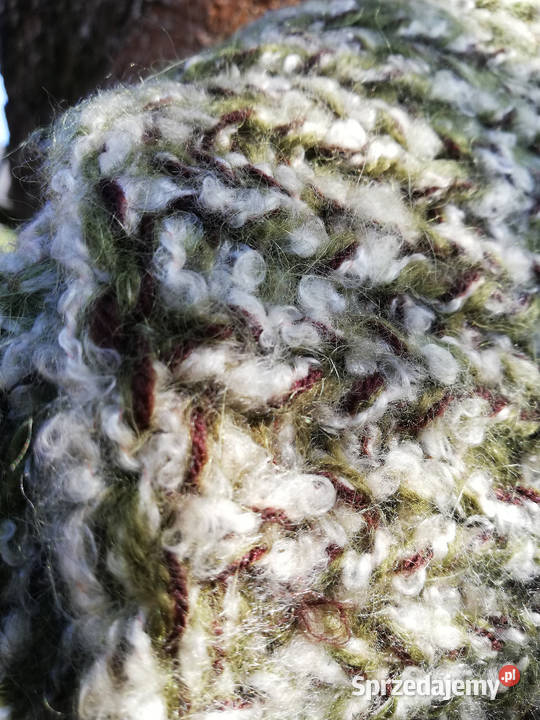 Długi zrobiony na drutach płaszcz sweter r4042 Kraków