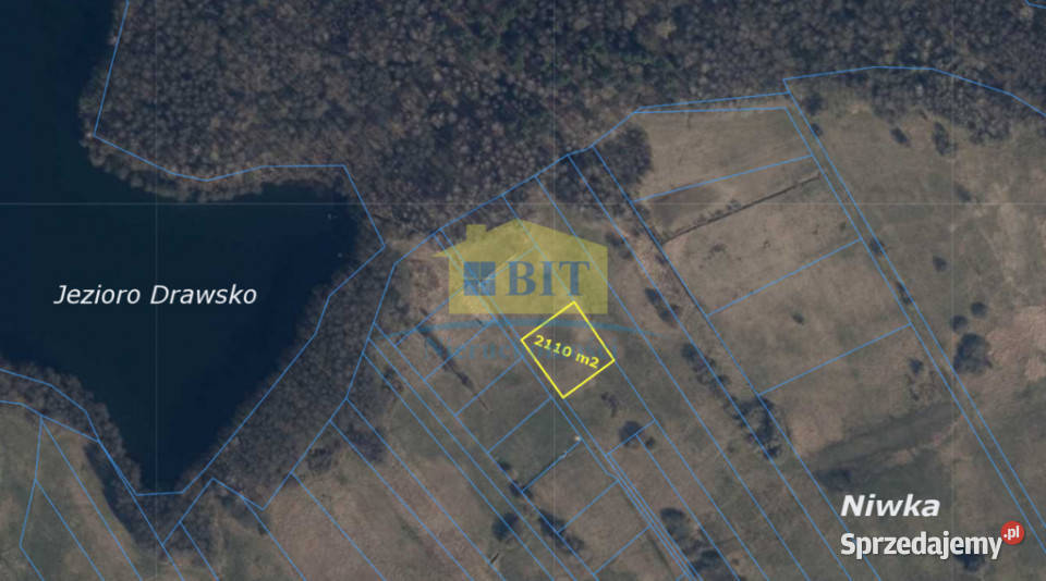 Działka 2110 m2 Jeziorem Drawsko Niwka zachodniopomorskie
