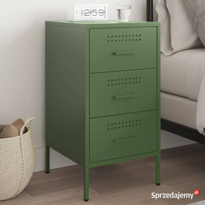Szafka nocna oliwkowa 36x39x68 stal WM843086 Nocne mazowieckie Warszawa