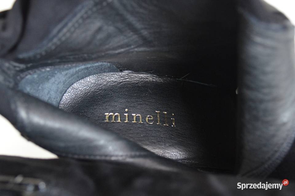 Zamszowe kozaki Minelli Vannia lekkie szpilki na Białystok