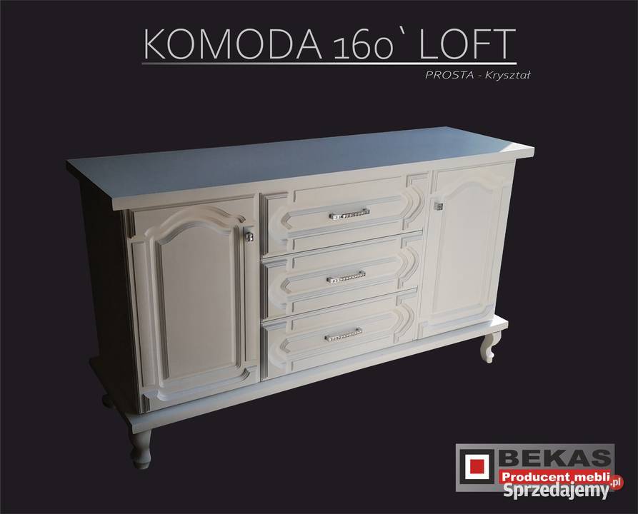 Komoda 160 Ludwik Biała Lakierowana Clasik Loft Gdańsk