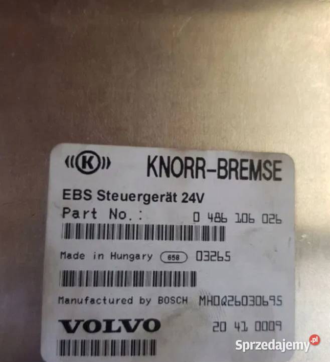 VOLVO 20410009 EBS 0486106026 KASETA STEROWNIK ciężarowe Zawichost