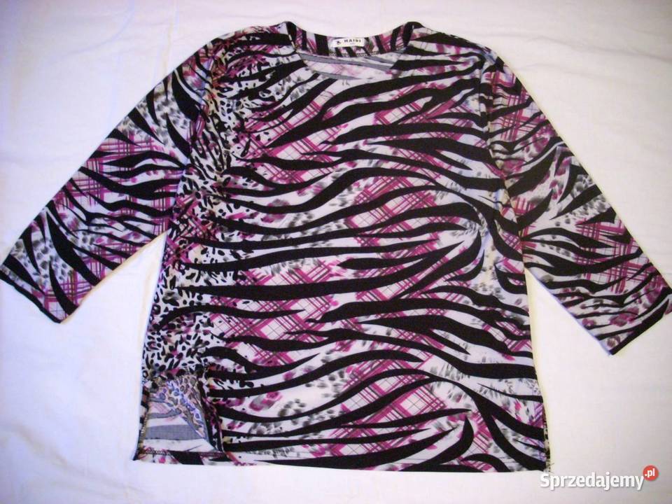 Miltka Bluzka Wzór Zebra XXL 44 czarny
