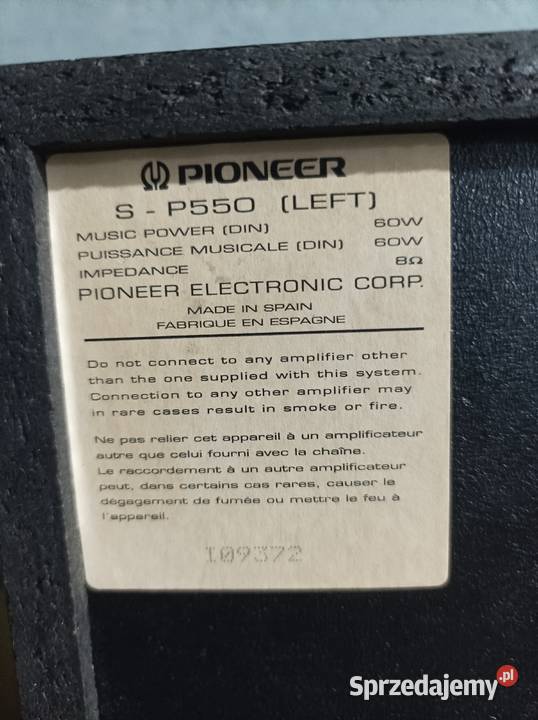 Pioneer SP550 kolumny stereo mazowieckie