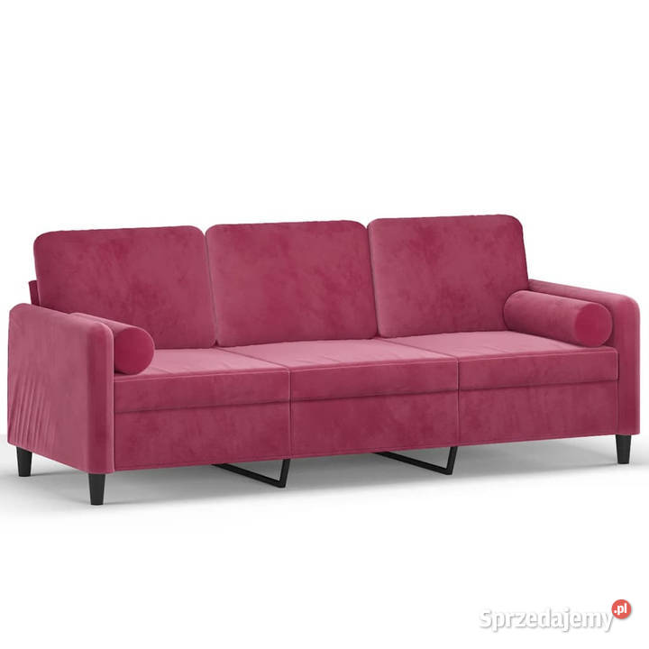 3osobowa sofa z poduszkami winna czerwień 180 Warszawa