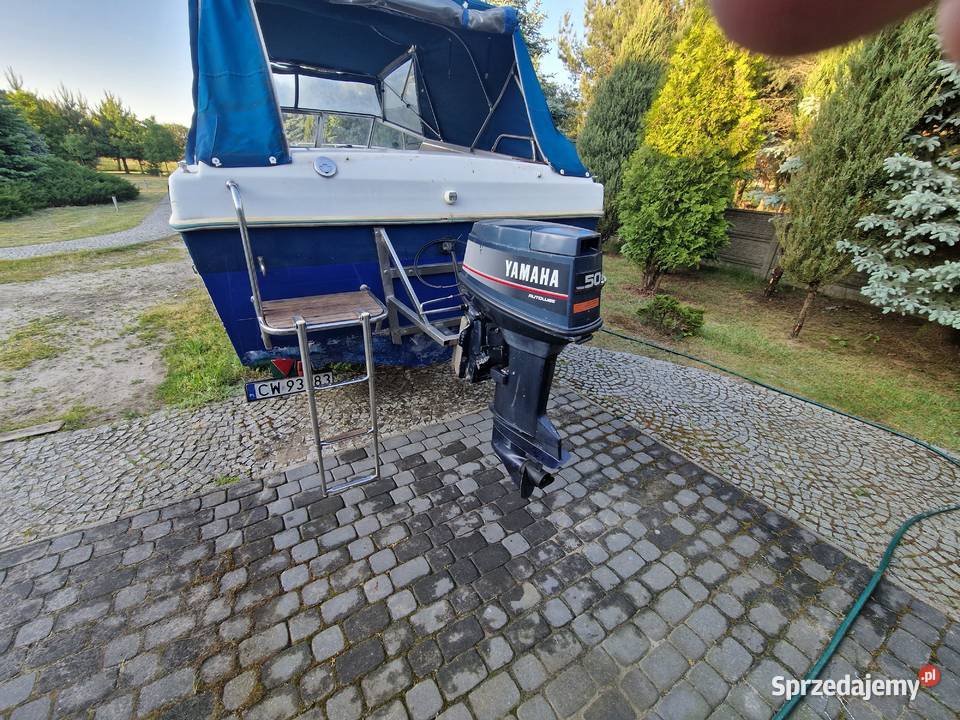 Łódź kabinowa z naczepą komplet sprzedam