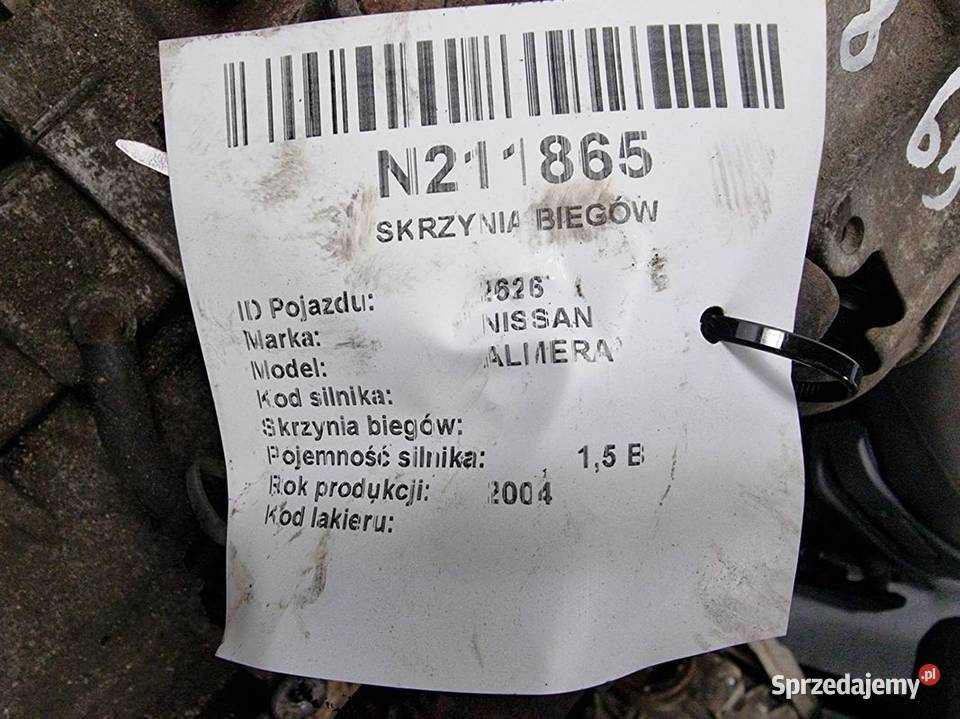 SKRZYNIA BIEGÓW NISSAN ALMERA 4M506VC kujawsko-pomorskie Lipno