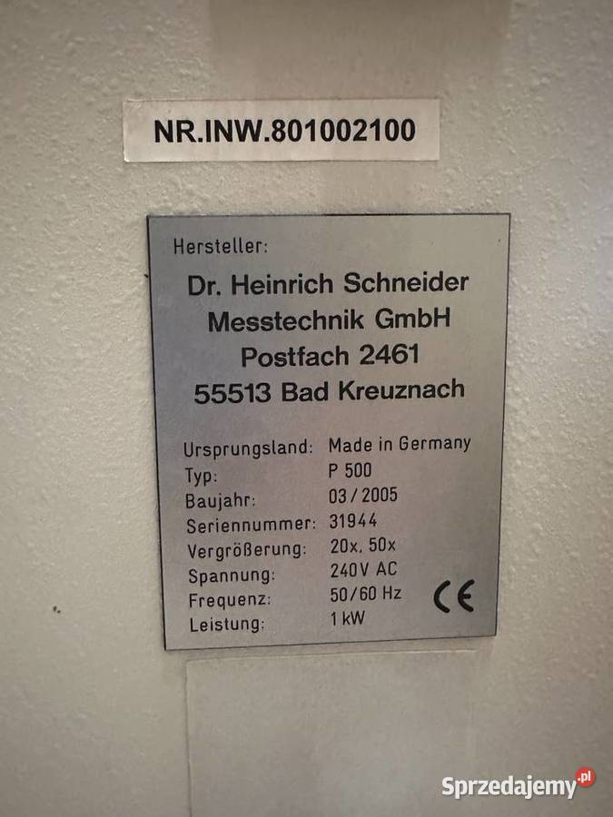 Projektor pomiarowy heinrich schneider P509 Bydgoszcz