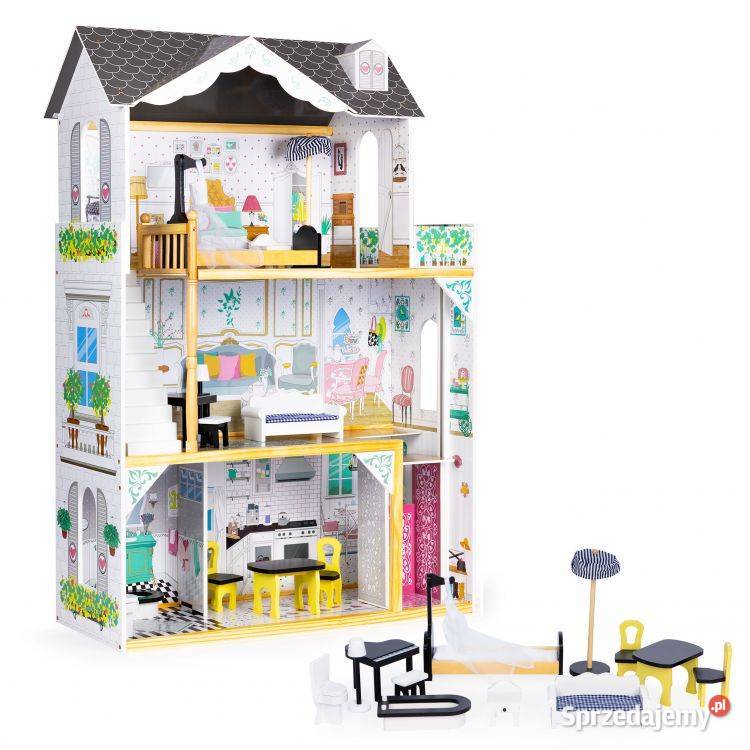 Duży drewniany domek lalek winda mebelki Bielsk Podlaski