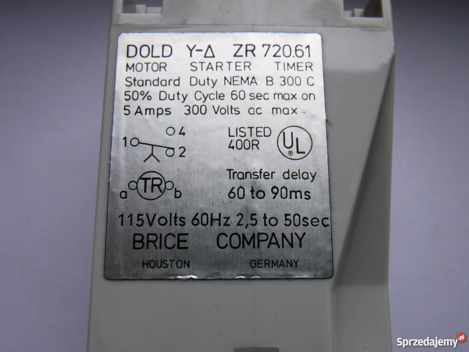 ZR 72061 Dold Zeitrelais 115V 60Hz 2550s Time mazowieckie Szydłowiec sprzedam