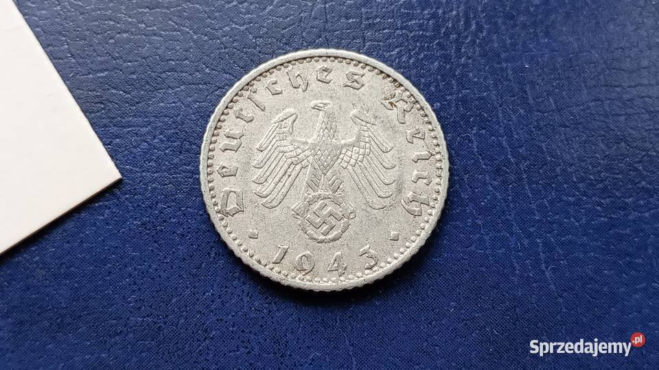 Stare monety 50 pfennig 1943 A Niemcy Lesko