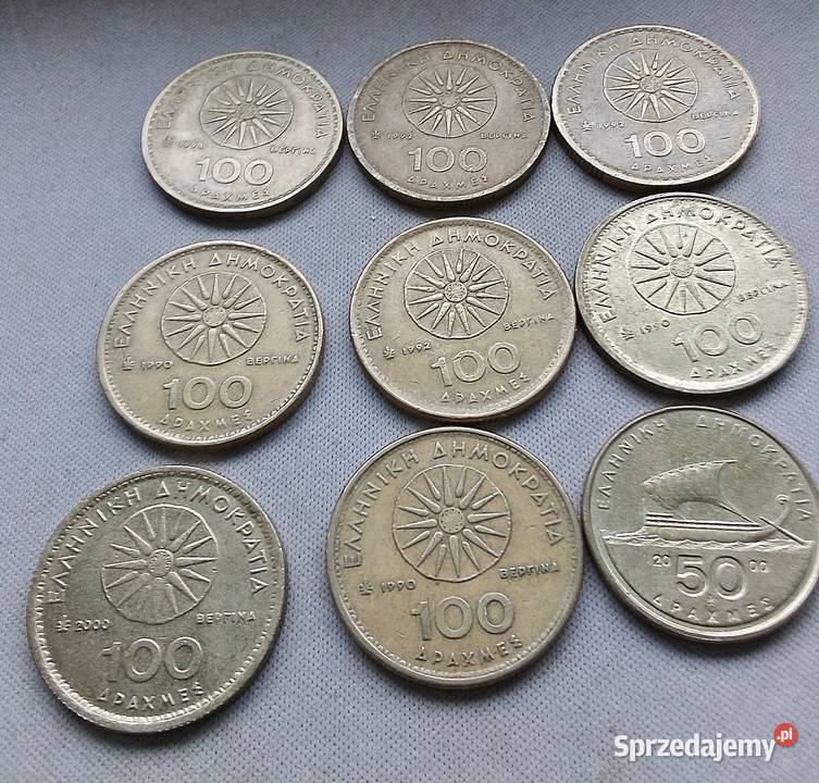 GRECJA100 50 DRACHM9 MONET Kolekcje mazowieckie Legionowo