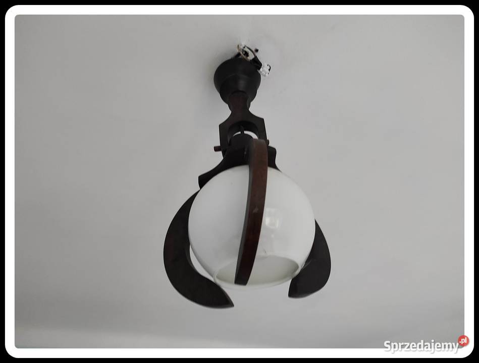 Lampa sufitowa bądź ścienna kinkiet drewno klosz mazowieckie Płock