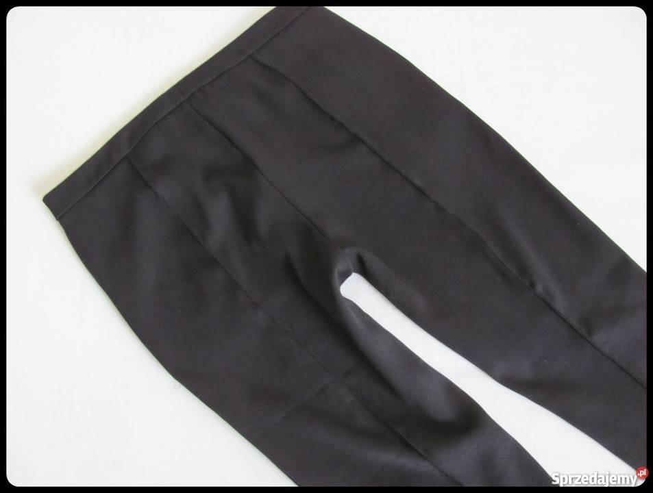 Czarne spodnie z wysokim stanem rozmiar 40 stan Bez wzoru Spodnie mazowieckie