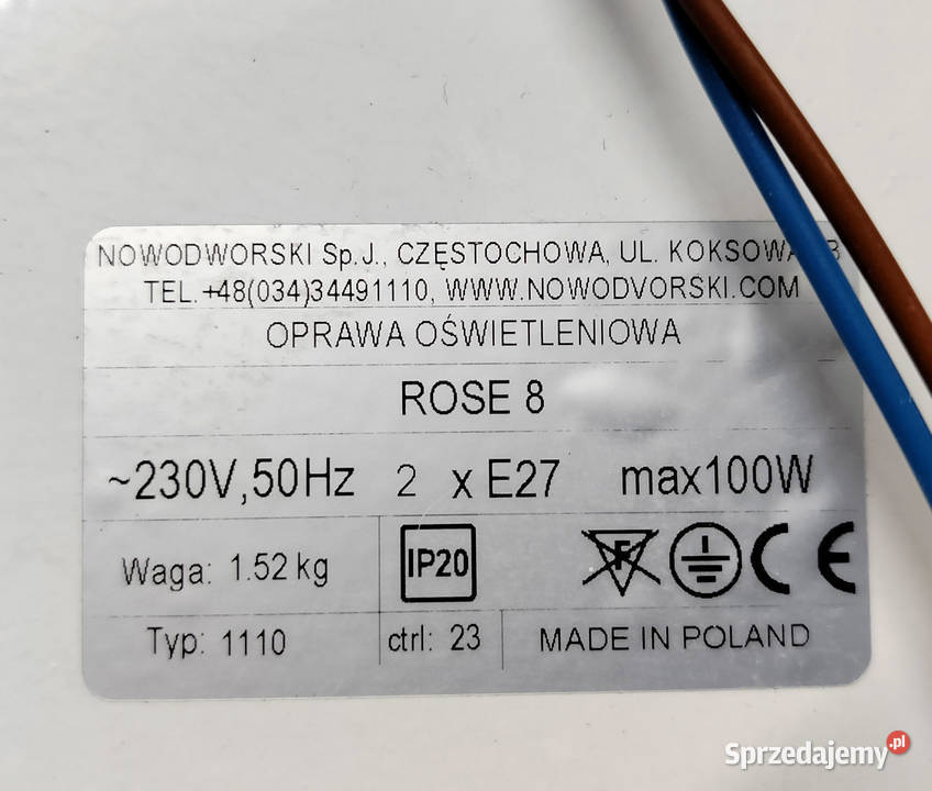 Plafon szklany Nowodvorski Rose8 40x40 2xE27