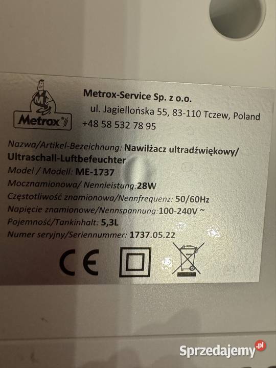 Nawilżacz powietrza ultradźwiękowy do domu AGD śląskie Częstochowa