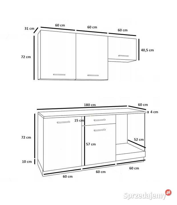 Kuchnia Lena 2 biała mat 180 zestaw mebli Ostrów Wielkopolski