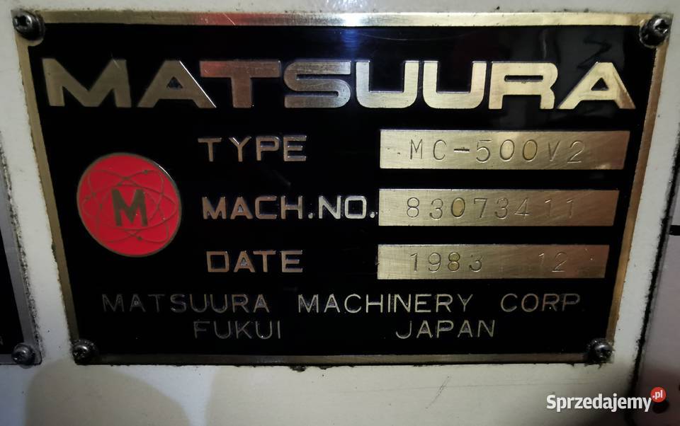 Centrum obróbcze frezarka CNC Matsuura MC500V Biznes i Przemysł Krotoszyn